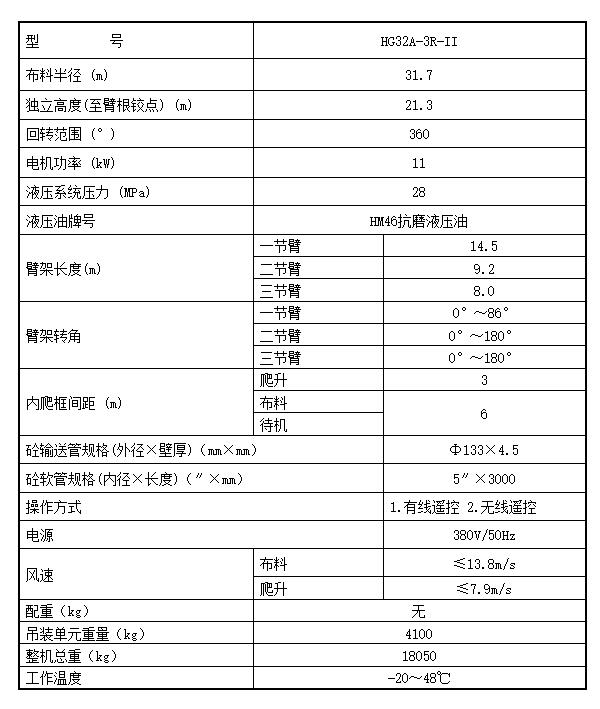 32米液压布料机